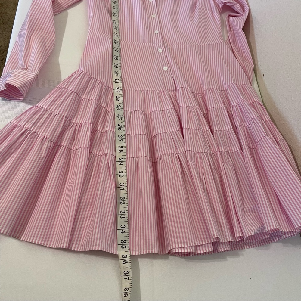 Gianni Bini Pink & White Striped Mini Shirt Dress - Picture 8 of 9